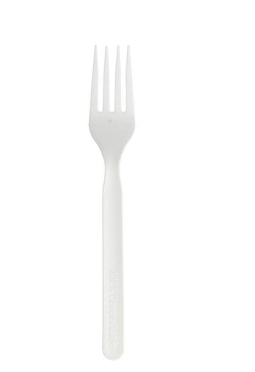 Tenedor compostable