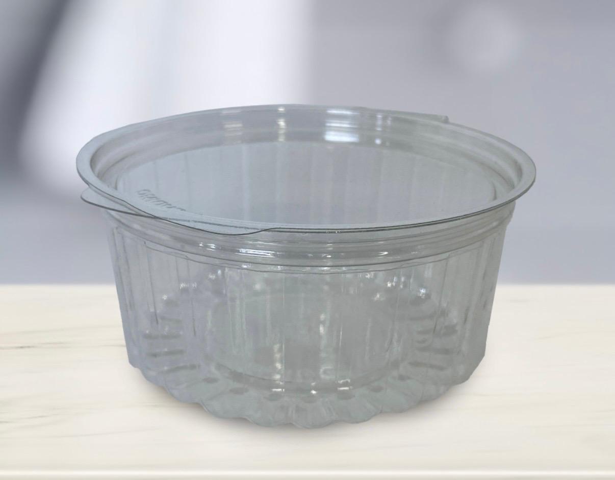 Envase redondo transparente para alimentos